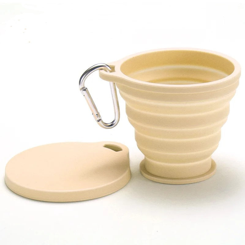 180ML Silicone Portable Folding Cup Mini Retractable CupTeacup Outdoor Travel Coffee Telescopic Drinking Mug with Lid