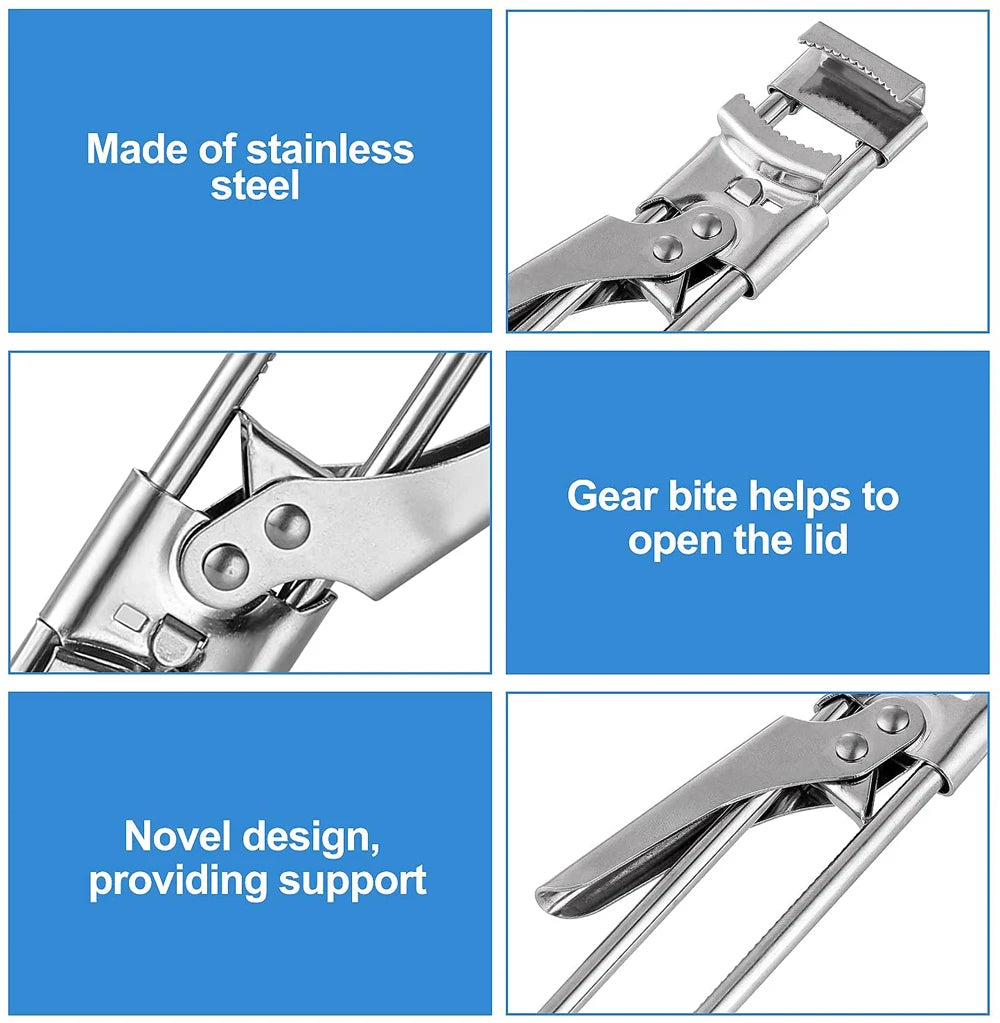 Best Can Opener and Bottle Opener Adjustable Multi-Function Stainless Steel Can Opener Jar Lid Clip Manual Kitchen Accessories