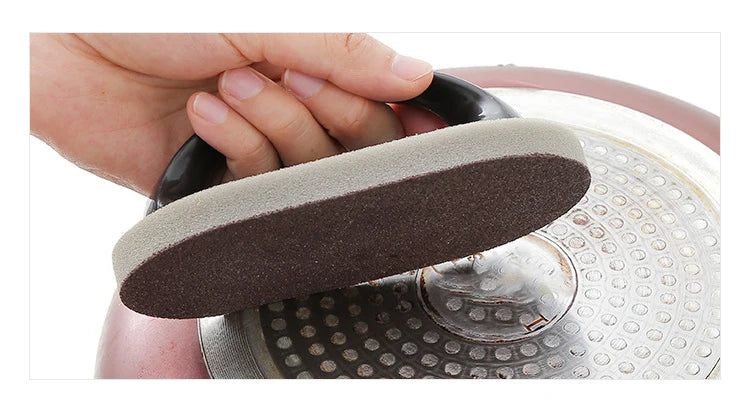 Reusable Emery Magic Sponge - Kitchen Pot Brush with Handle for Easy Cleaning and Decontamination - Washable and Eraser Cleaning