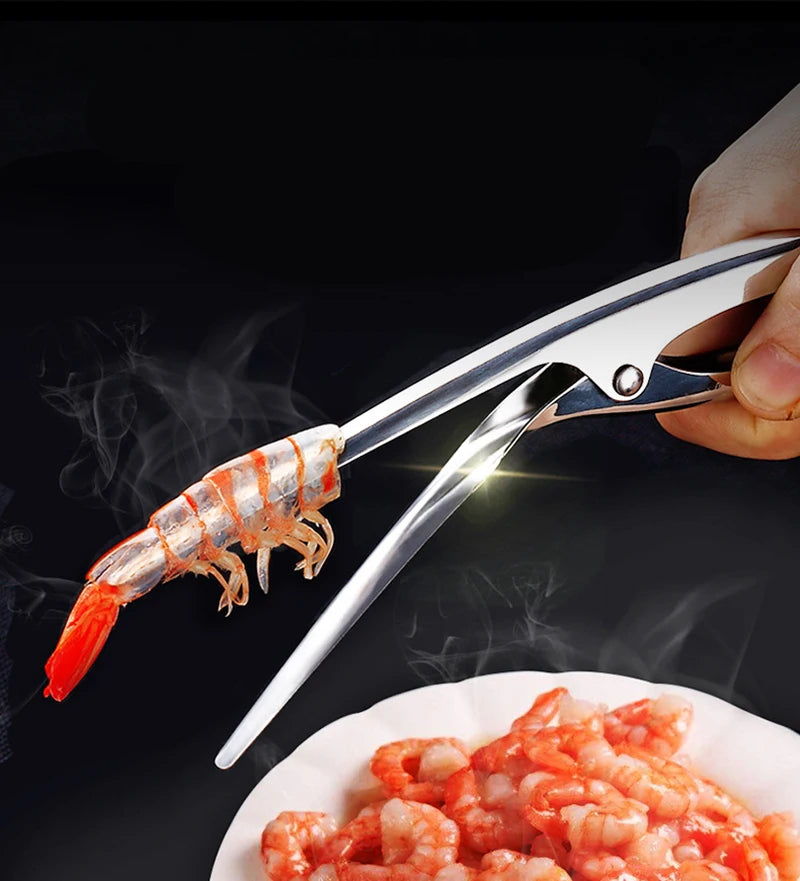 Shrimp Peeler Stainless Steel Seafood Cooking Tool Crayfish Peeler Pliers Quick Shelling and Peeling Tool
