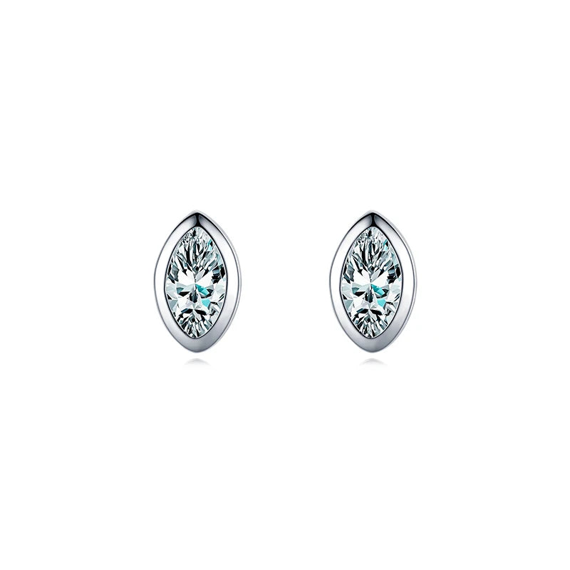 Modian Real 925 Sterling Silver Golden Rhombus Luxury CZ Gold Stud Earrings for Women Anniversary Gift Fine Ear bone Jewelry