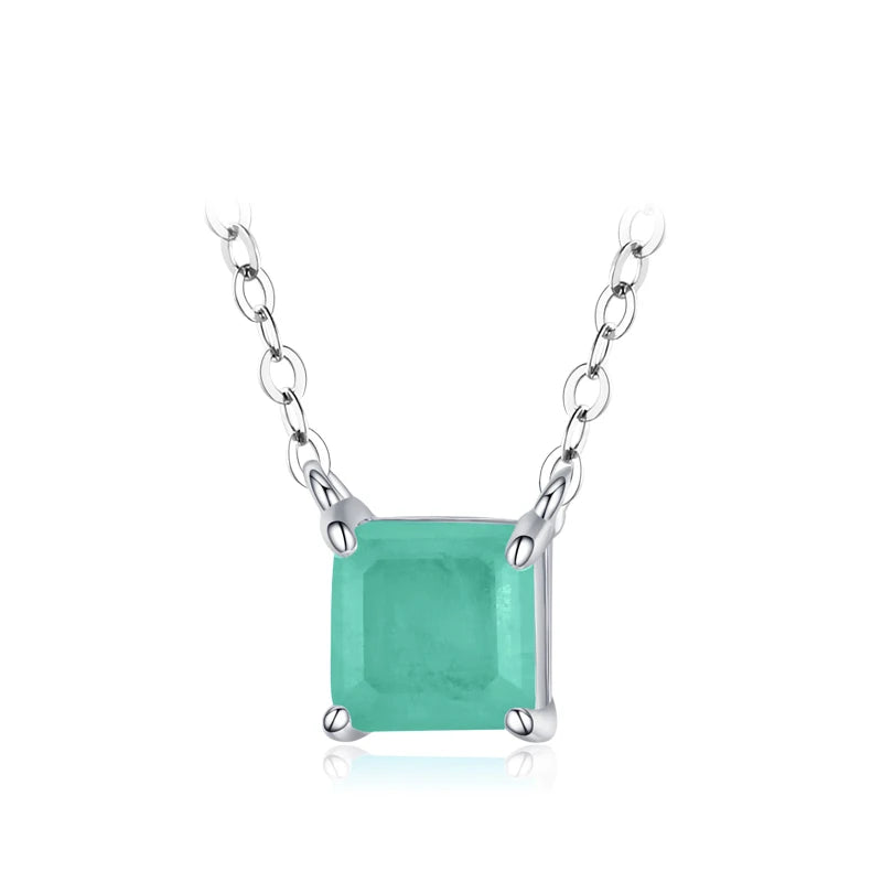 Modian Real 925 Sterling Silver Classic Charm Tourmaline Chain Necklace For Women Wedding Jewelry With Box Pendant Neckalces