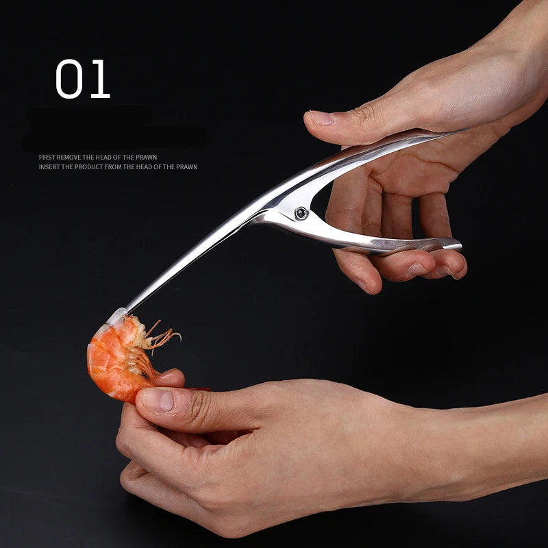 Shrimp Peeler Stainless Steel Seafood Cooking Tool Crayfish Peeler Pliers Quick Shelling and Peeling Tool