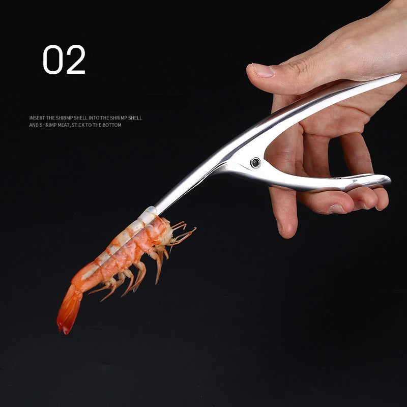 Shrimp Peeler Stainless Steel Seafood Cooking Tool Crayfish Peeler Pliers Quick Shelling and Peeling Tool