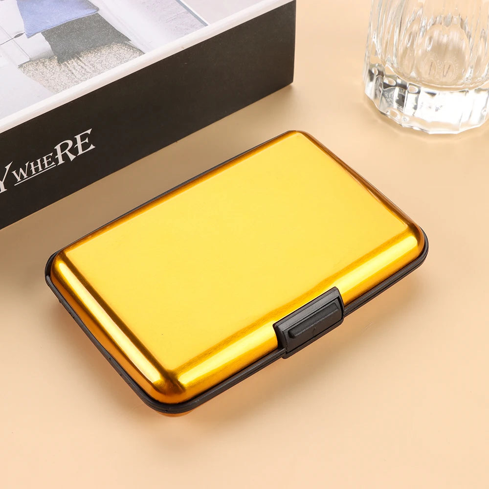 RFID Blocking Credit Card Holder Aluminum Metal Waterproof Anti-Theft Wallet Business Card Case Unisex Card Protection Holder