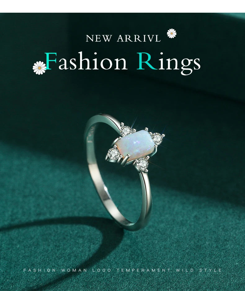 Modian Real 925 Sterling Silver Rings For Women Shining Crown Opal Finger Ring Classic Luxury Wedding Statement Jewelry Anel