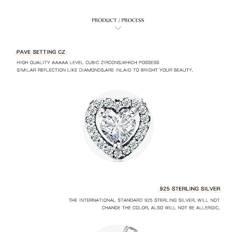 Modian Real 925 Sterling Silver Clear CZ Heart Pendant Necklace for Women Chain Fashion Wedding Statement Jewelry Accessories