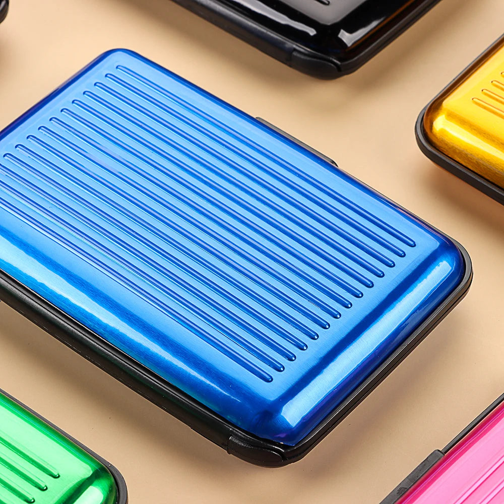 RFID Blocking Credit Card Holder Aluminum Metal Waterproof Anti-Theft Wallet Business Card Case Unisex Card Protection Holder