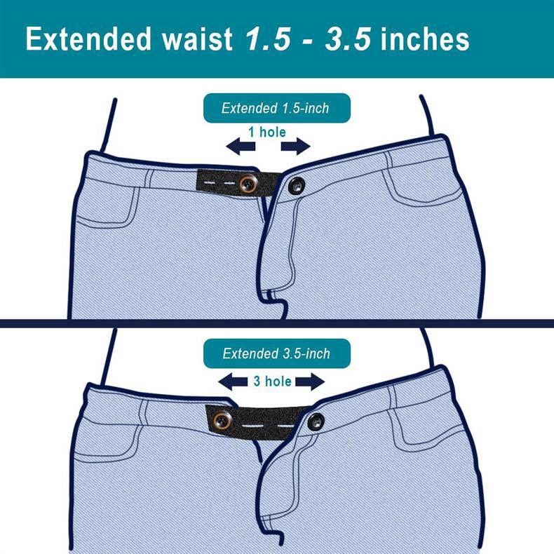 5pcs Pant Extender Belt Unisex Waist Band Tight Trousers Jeans Skirts Maternity Button Hooks Garment DIY Sewing Supplies