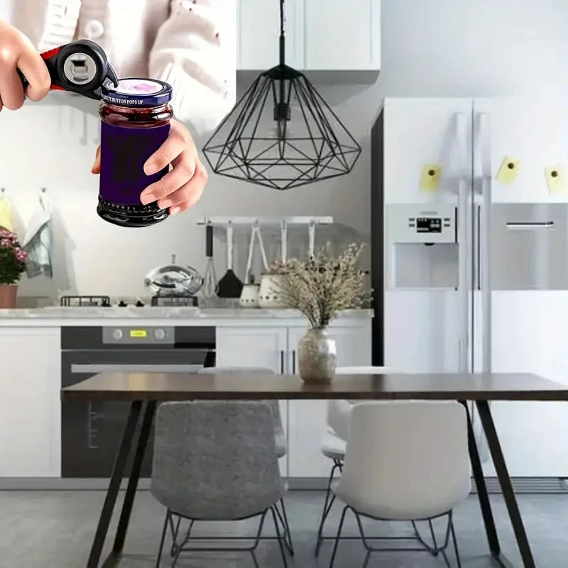 Multifunctional 5-in-1 Beer Bottle Can Opener Kitchen Anti-Slip Beer Cap Rotary Bottle Opener Kitchen Tool