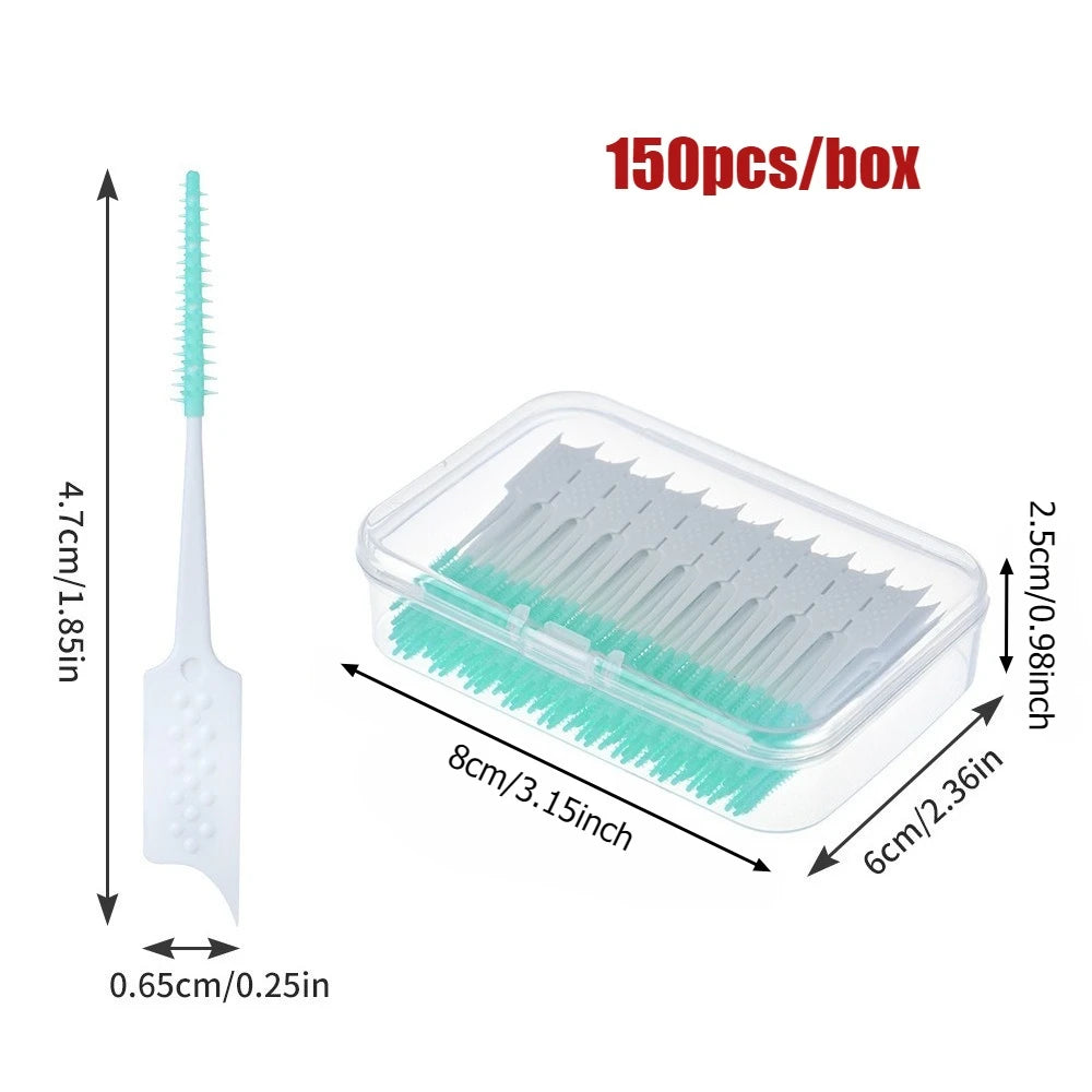 100-200Pcs/box Interdental Brush Soft Rubber Teeth Cleaning Tools Dental Toothpicks Between Teeth Toothbrush Oral Hygiene Care