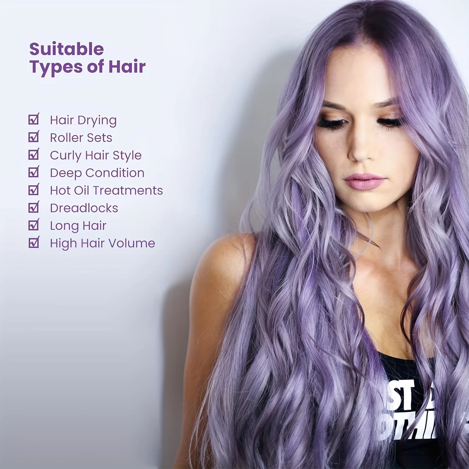 Bonnet Hooded Hair Dryer Attachment Extra Large Adjustable Deep Conditioning Cap Drying Heat Cap with Elastic Strap Fast Drying