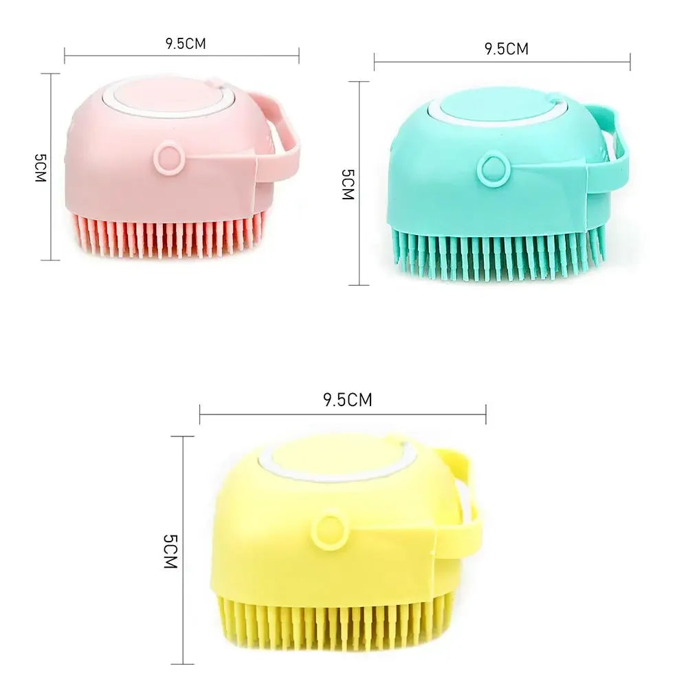 Cat Massage Comb Pet Dog Shampoo Brush 2.7oz 80ml Grooming Scrubber  for Bathing Short Hair Soft Silicone Rubber