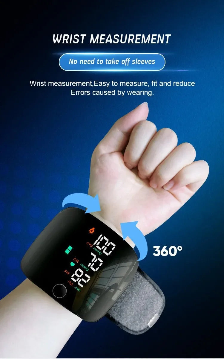 New Touch LED Rechargeable Blood Pressure Wrist Monitor