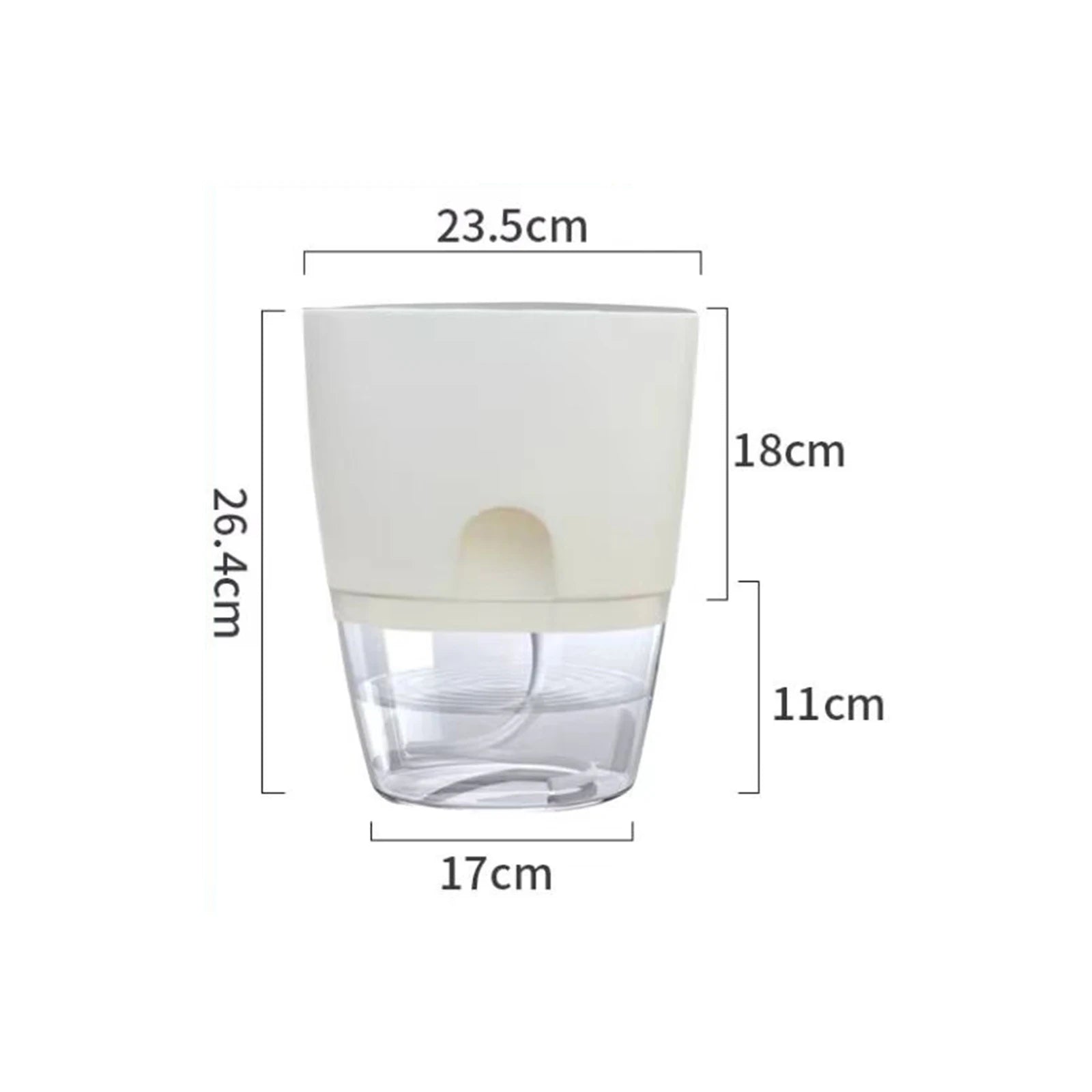 8.2/10.5/15.3/23.5cm Hydroponic Pot Self Watering Flower Pot Liquid Farming Soilless Cultivation Planter Cotton Rope Watering