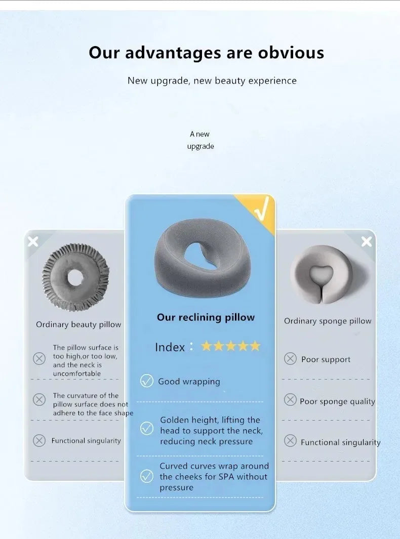 Face Down Pillow Desk Nap Pillow Prone Resting Comfort Memory Foam Ergonomics Home Massage Headrest for Beauty Salon