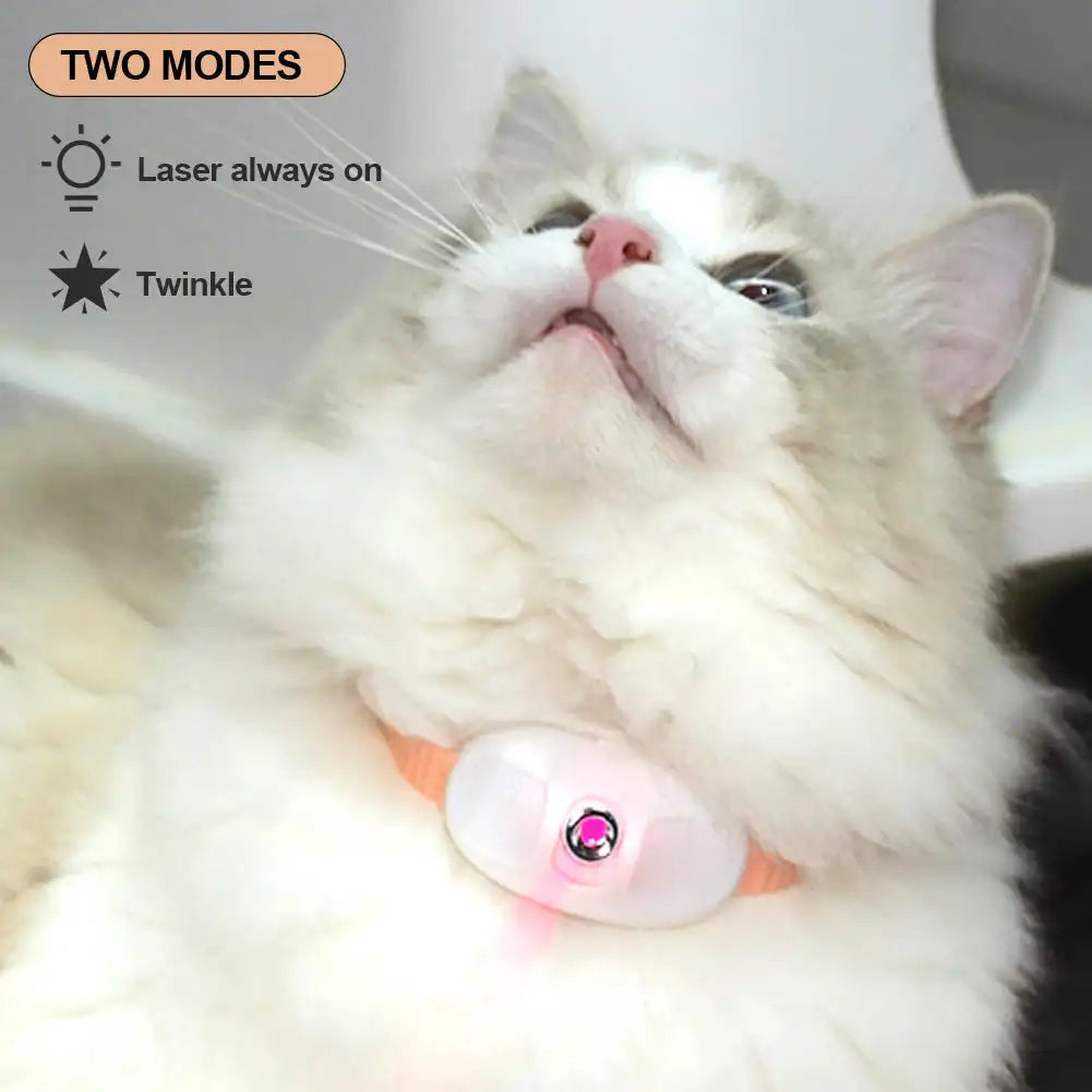 Smart Laser Cat-teasing Collar Laser Rechargeable Auto Infrared Interactive Pet Kitten Toys for Relieve Anxiety Pet Supplies