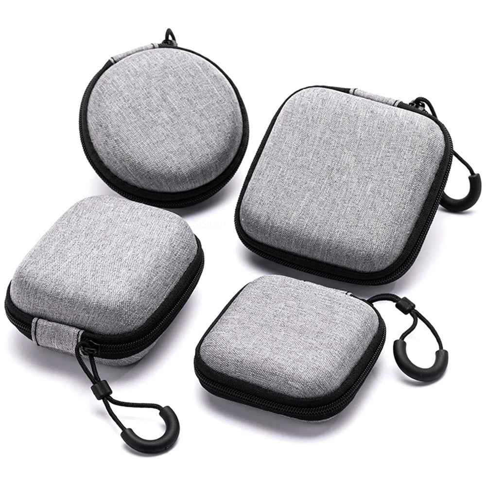 Portable Data Cable Organizer Bag Small EVA Oval Earphone Storage Bags Hard Shell Waterproof Cases Charger U Disk Zipper Pouch