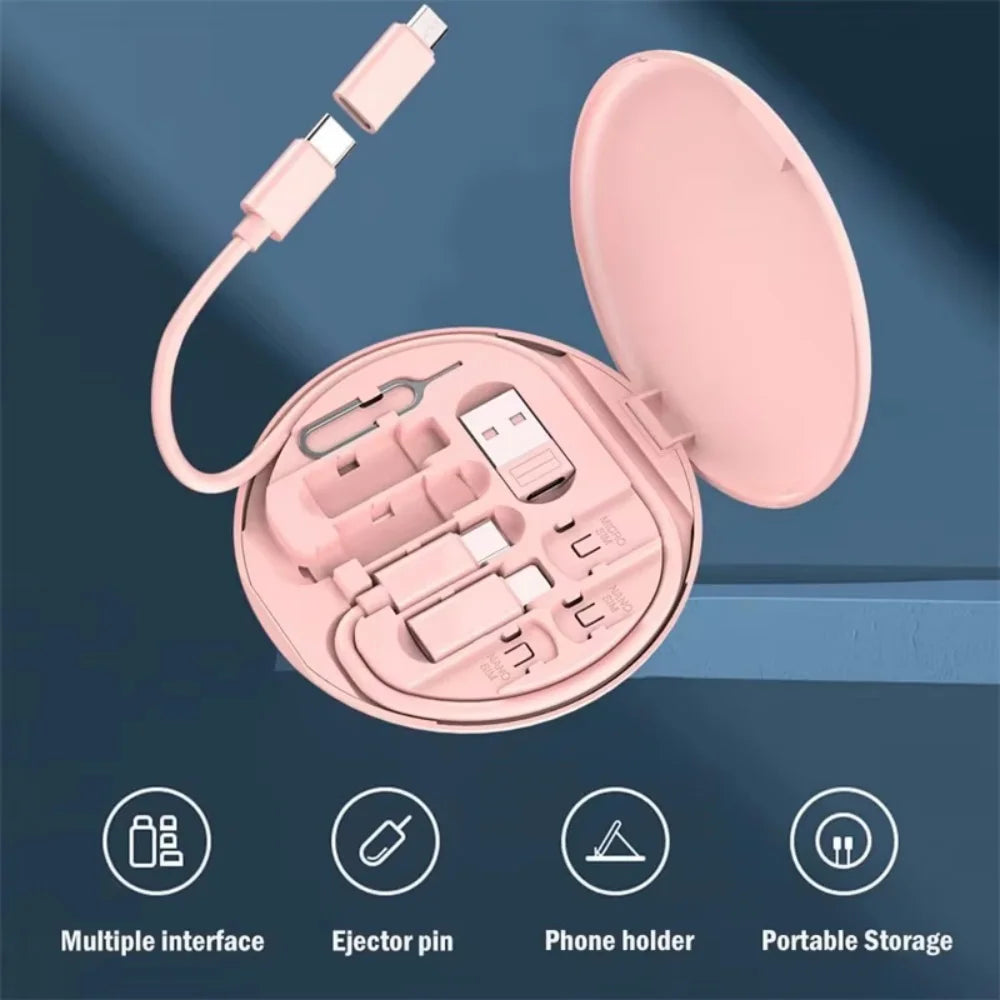 60W Multi Type-C To USB C To Micro USB To Lighting Fast Charging Phone Cable Kit