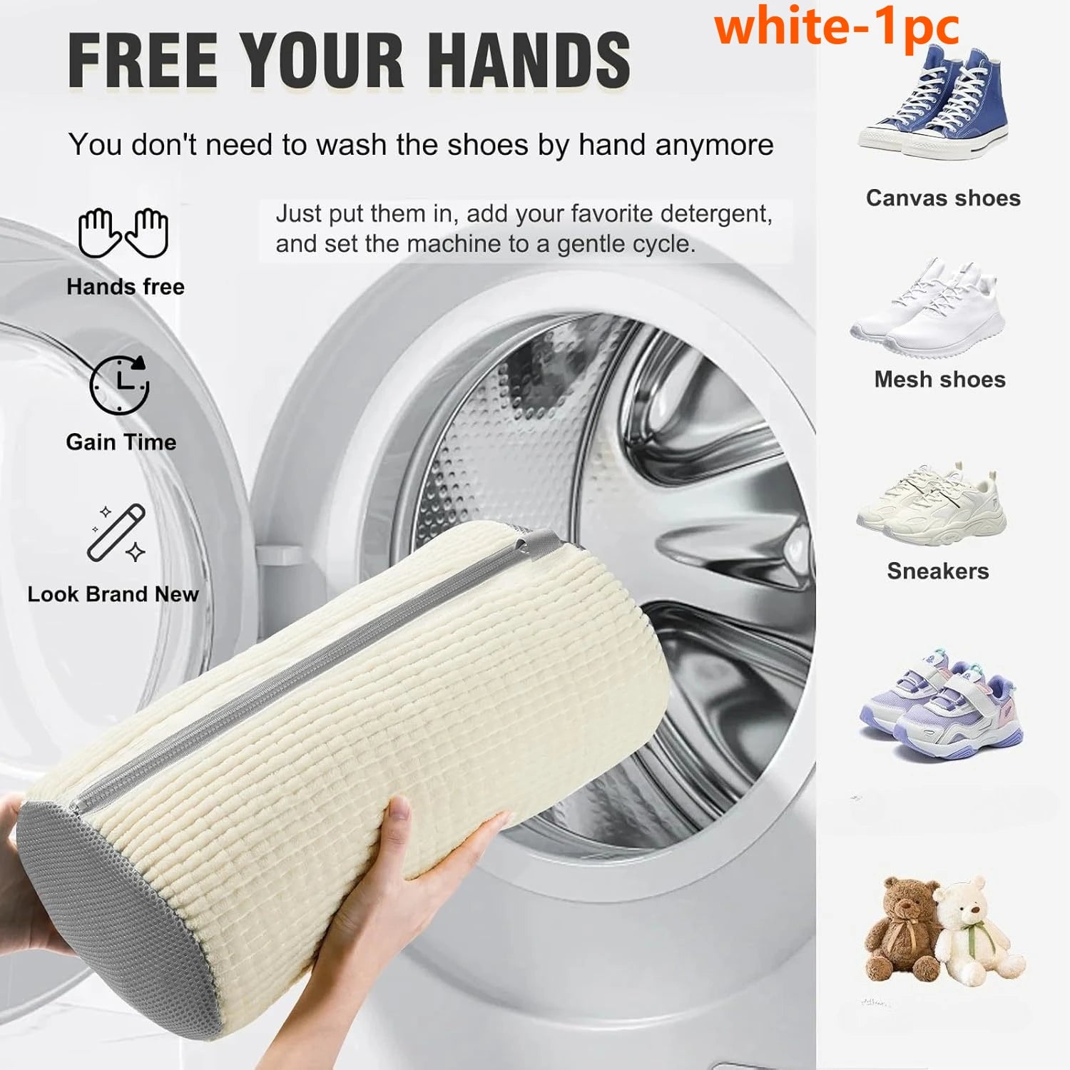 Washable Shoe Washing & Drying Bag with Soft Fiber - Durable Polyester Laundry Protector for Shoes laundry organizer