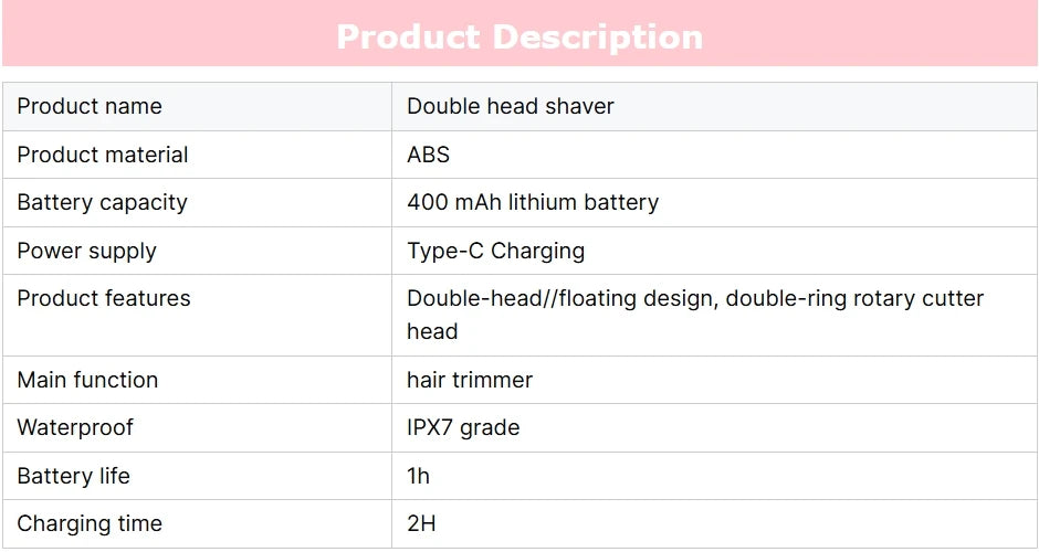 Waterproof Rechargeable Electric Shaver Mini Women Bikini Trimmer Body Hair Remover Mini Double Headed Electric Epilator