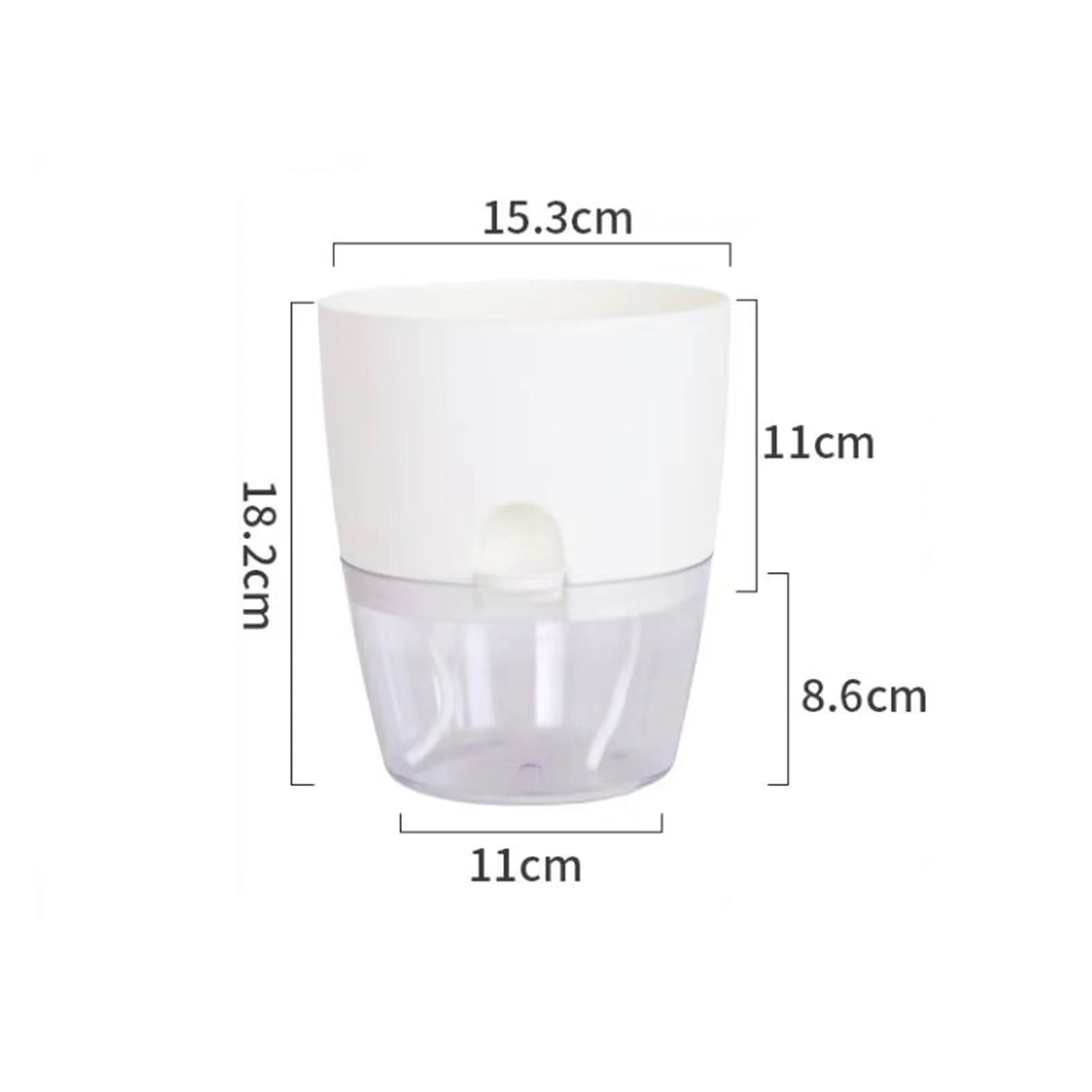 8.2/10.5/15.3/23.5cm Hydroponic Pot Self Watering Flower Pot Liquid Farming Soilless Cultivation Planter Cotton Rope Watering