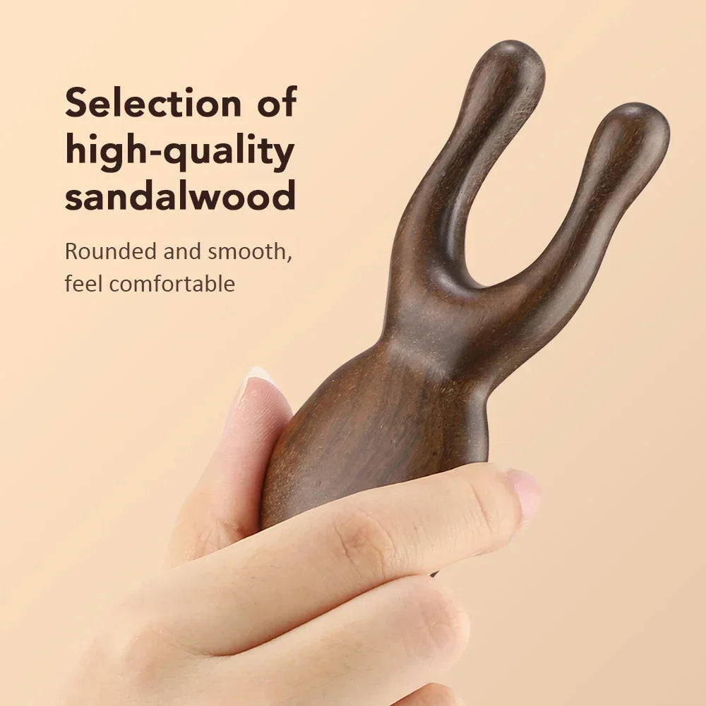 Wooden Gua Sha Facial Tools  Head Massager Sandalwood Wood Massage Tool for Eye Face Nose  Wood Therapy Massage Acupressur Tools