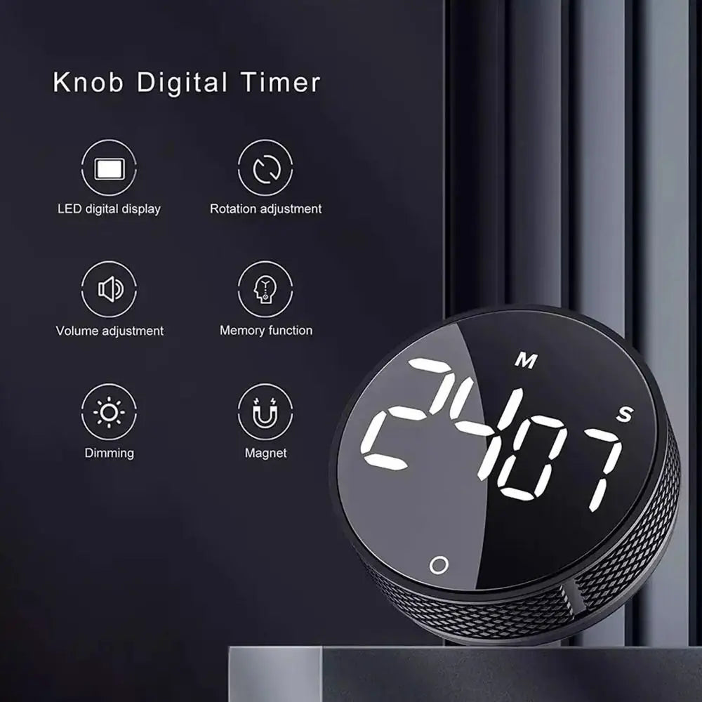 Large LED Display Magnetic Kitchen Timer Manual Operation Countdown Function Digital Timer Magnetic Base Countup Function