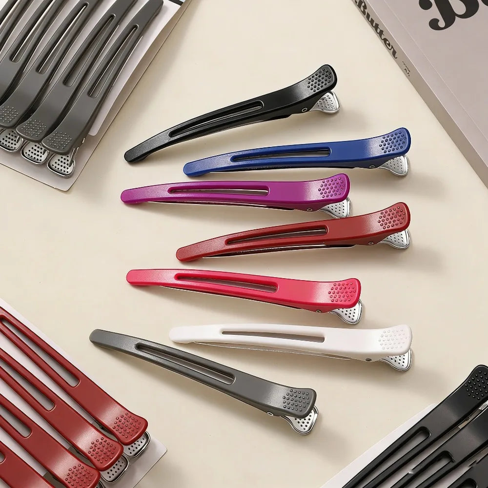 6pcs Professional Hair Clips Styling Sectioning Non Slip No-Trace Duck Billed Hair Clips Band Salon Home Hair Cutting Clips