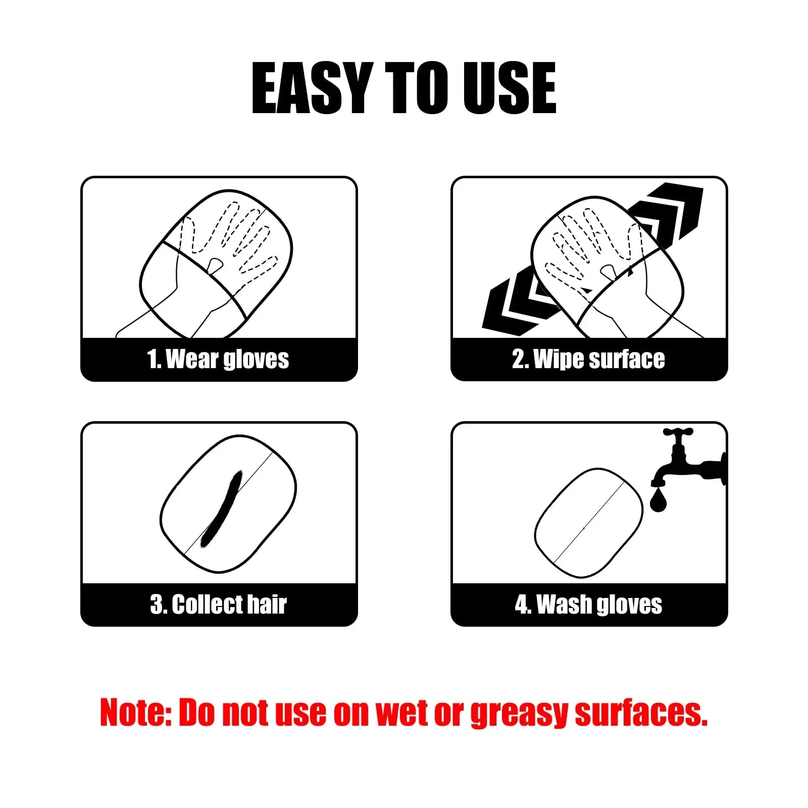 Pet Hair Remover Portable Washable Clothes Hair Dehairing Gloves Pet Cleaning Products Pet Accessories