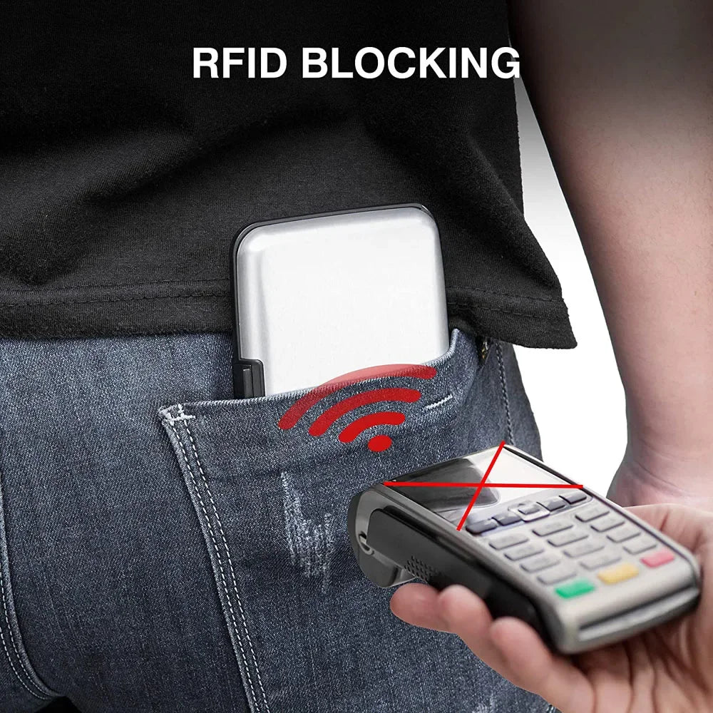 Aluminum Anti-Theft Wallets RFID Blocking Credit Card Holder RFID Wallet Metal Waterproof ID Card Case Coin Purse for Men Women