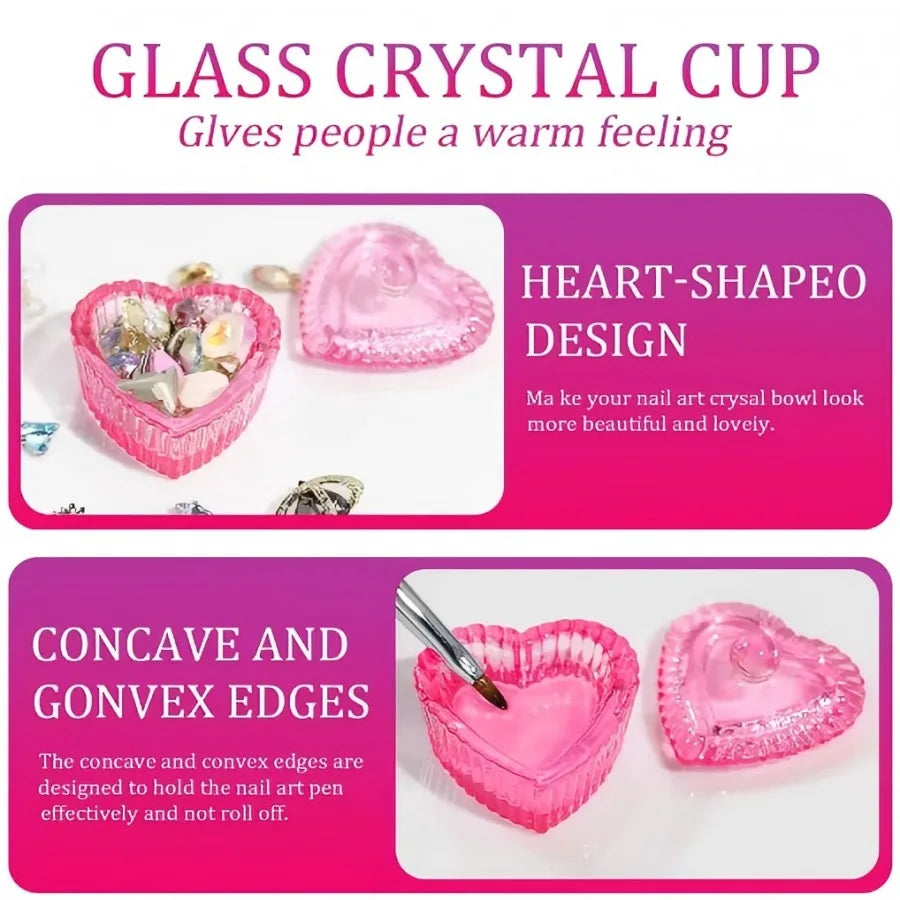 Acrylic Powder Liquid Crystal Glass Cup Aurora Colorful Cup Nail Brush Washing Mug Nail Art Tools Liquid Powders for Mixing Bowl