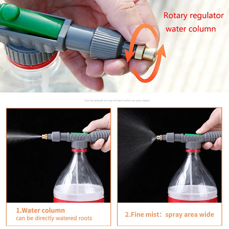 Manual High Pressure Air Pump Sprayer Adjustable Drink Bottle Spray Head Nozzle Garden Watering Tool Sprayer Gardening Tools