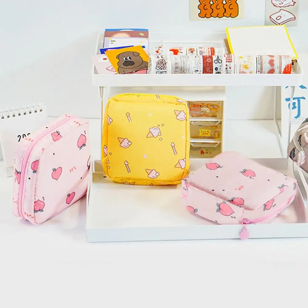 Napkin Credit Card Holder Makeup Organizer Headphone Case Sanitary Mat Bag Sanitary Bag Change Purse Tamper-Proof Storage Bag