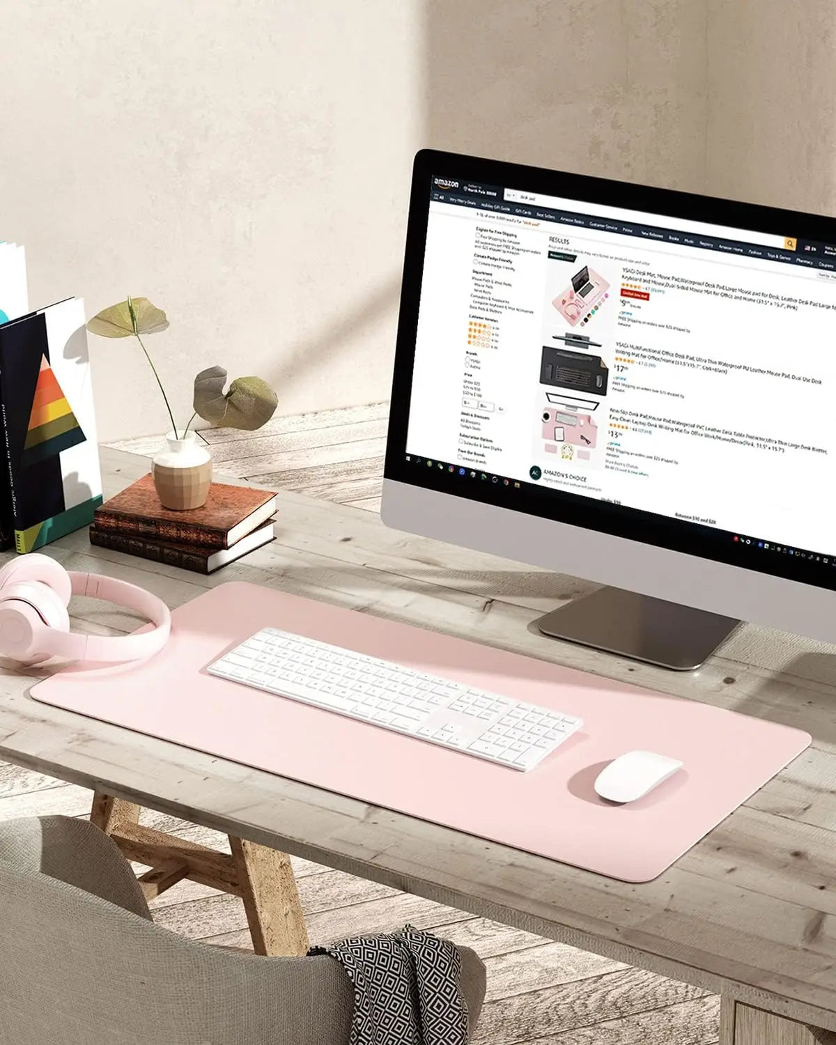 60X35CM Office Desk Pad, Waterproof Leather Desk Table Protector, Easy Clean Laptop Desk Writing Mat for Office Work/Home/Decor