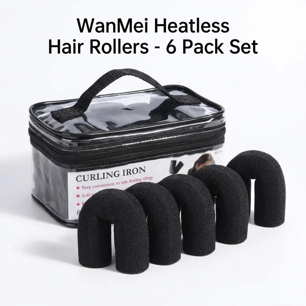 6Pcs Heatless Curling Set Sponge Rod Sleeping Soft Headband Lazy Hair Curlers Exquisite Packaging Gift Give Styling Accessories