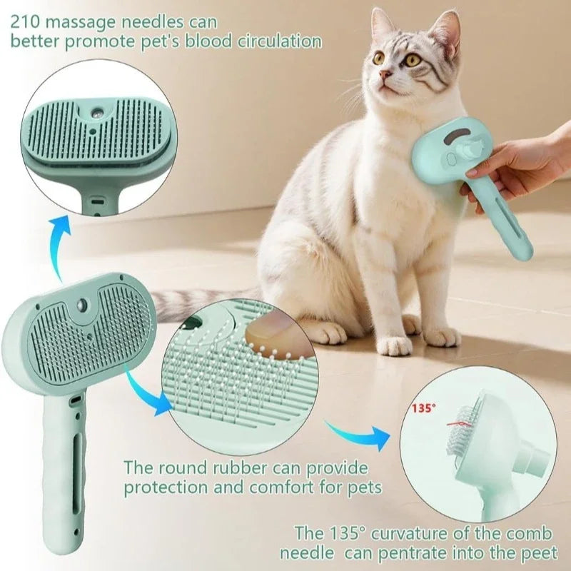 Steam Spray Grooming Brush Unique Steam Brush for Dogs Luxury Grooming Brush Dog Steam Brush Cat Supplies  Grooming