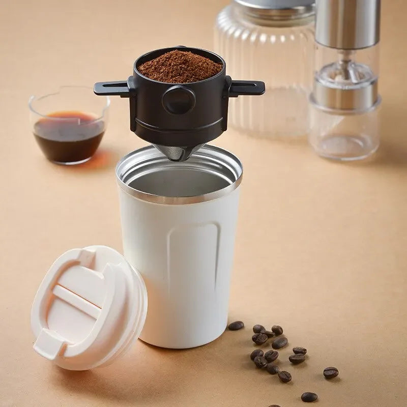Reusable Tea Pot Holder Coffee Dripper Collapsible Coffee Filter Portable Stainless Steel Drip Coffee Tea Holder Funnel Basket