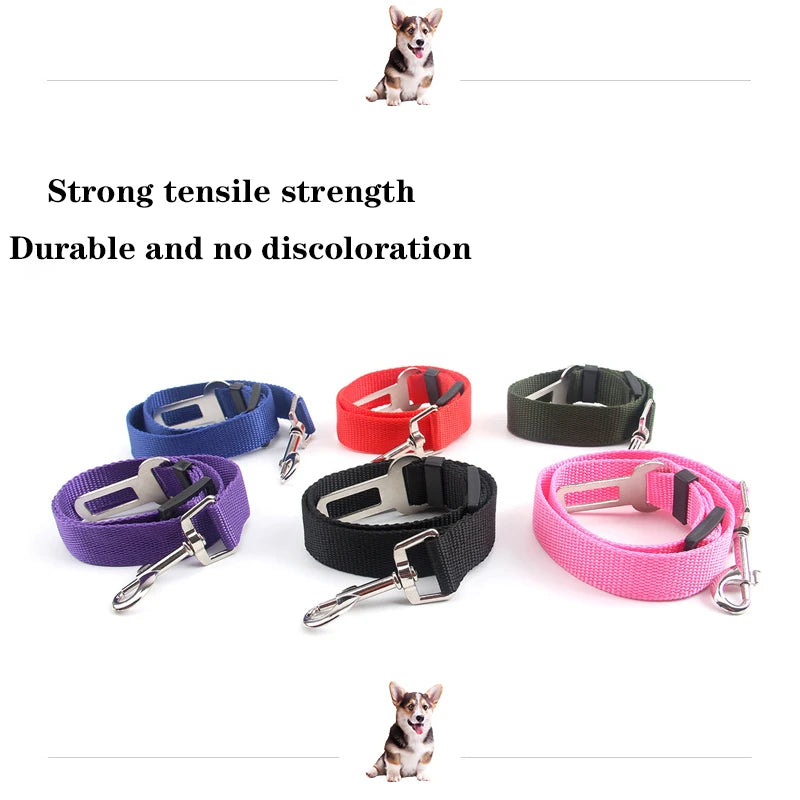 Adjustable Pet Dog Car Seat Belt Pet Seat Vehicle Dog Harness Lead Clip Safety Lever Traction Dog Collars Dog Accessories