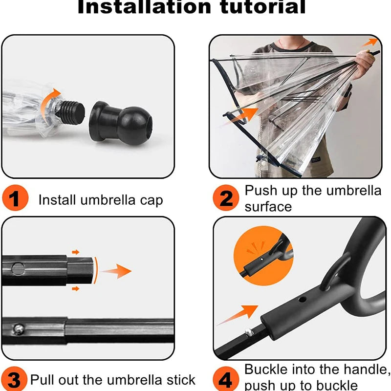 Detachable Clear Pet Dog Umbrellas C-Shape Handle with Leash Doggy Poncho Rainproof Adjustable Raincoat for Small Dogs