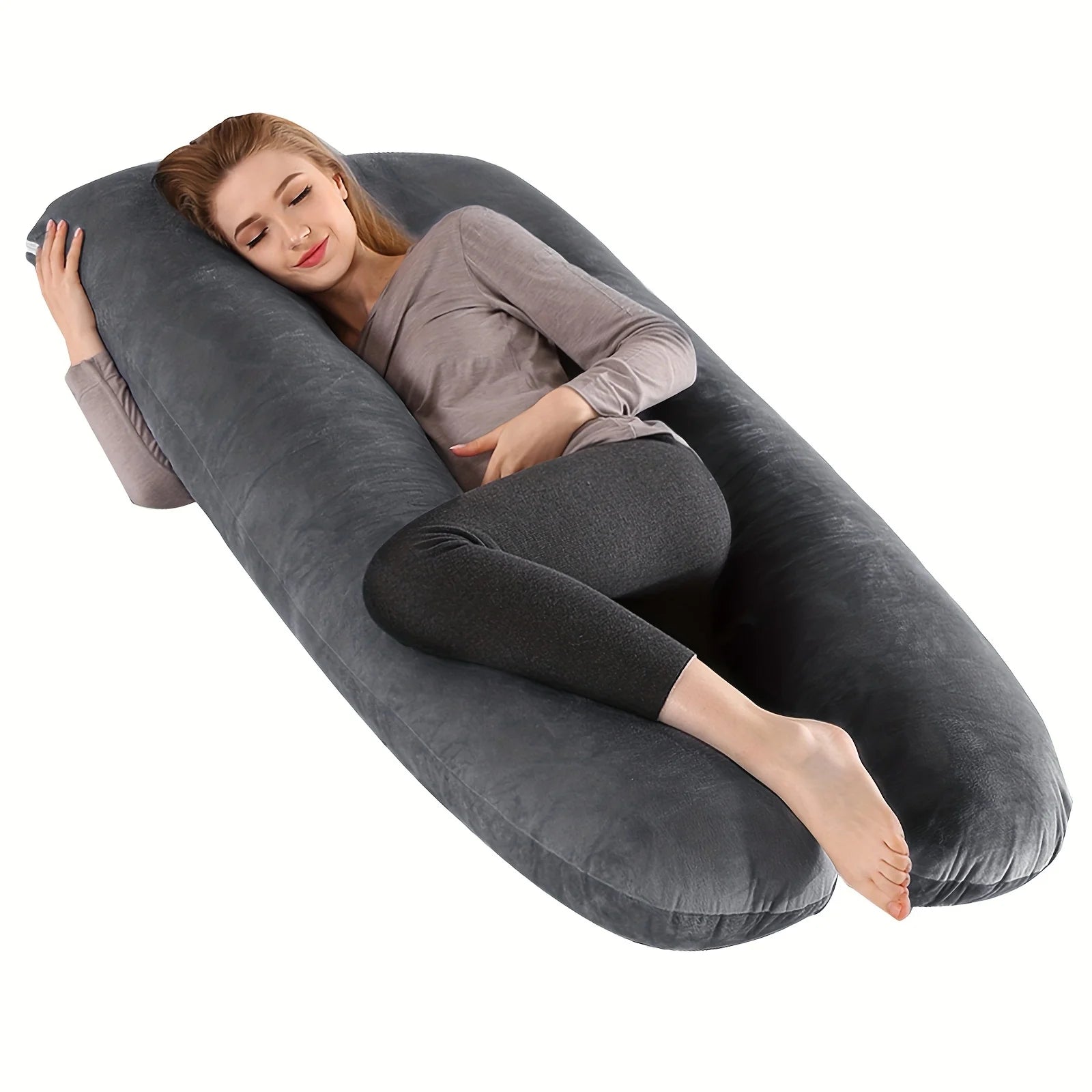 New U-Shaped Extra Large Pregnancy & Adult Luxury Full-Body Maternity Sleep Pillow, Ideal for Side Sleepers