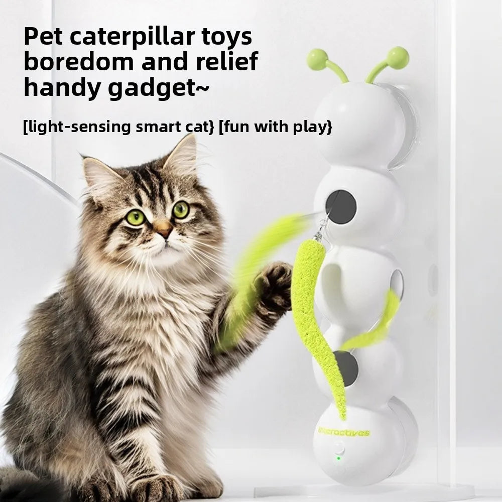 Creatives Durable Scratch Resistant Cat Teasing Stick Intelligent Sensing Interactive Cats Toy Usb Rechargeable Caterpillars Toy