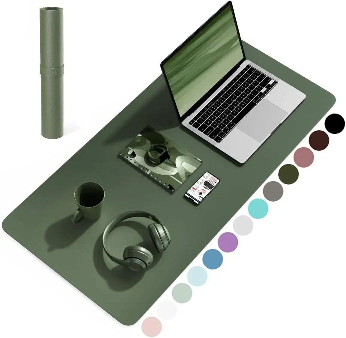 60X35CM Office Desk Pad, Waterproof Leather Desk Table Protector, Easy Clean Laptop Desk Writing Mat for Office Work/Home/Decor