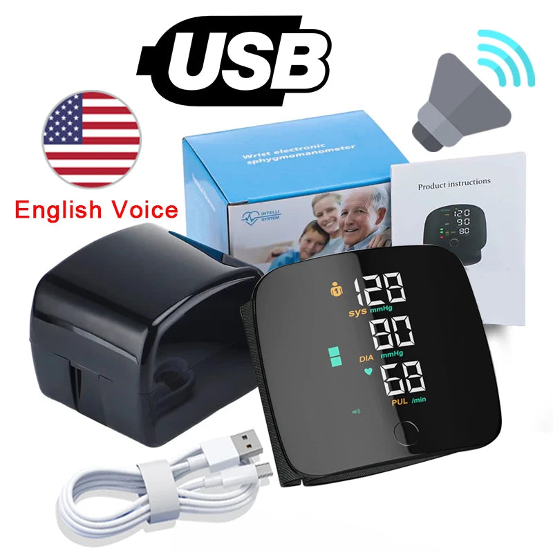 New Touch LED Rechargeable Blood Pressure Wrist Monitor