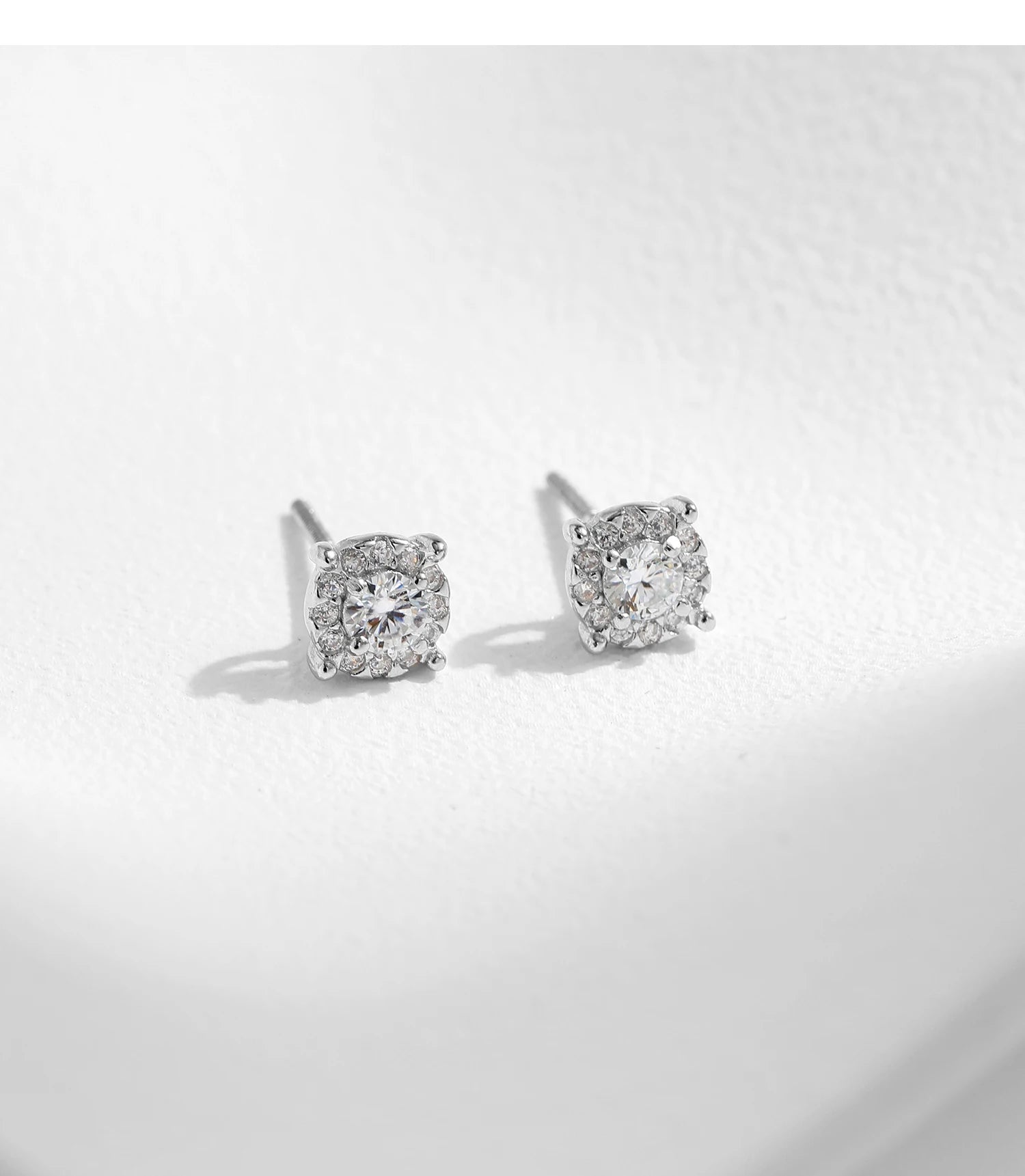 MODIAN D Color Moissanite Stud Earrings Round Cut Lab Created Diamond 925 Sterling Silver Silver Bridal Jewelry For Women Gifts