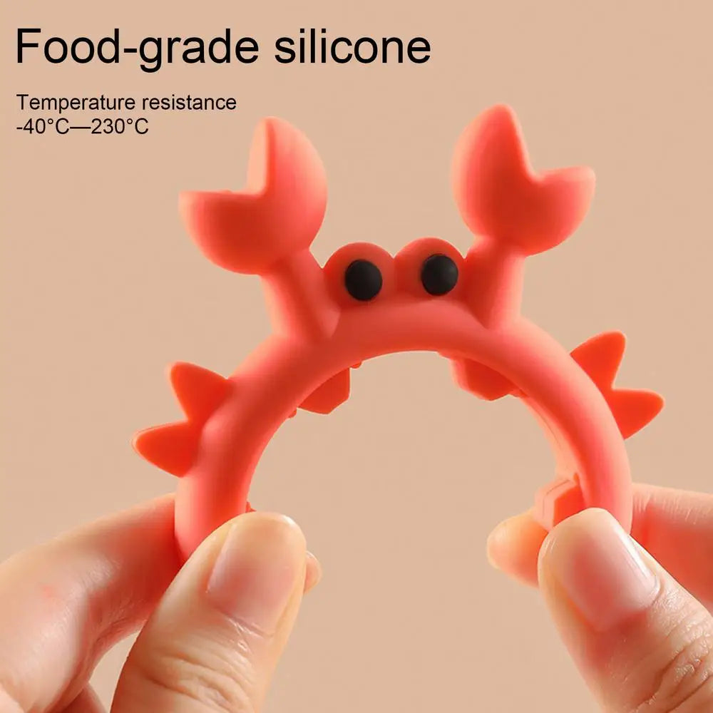 6/1PCS Small Crab Spatula Holder Anti Scalding Overflow Silicone Pot Clip Spoon Holder Clip Universal Shovel Rack Kitchen Gadget