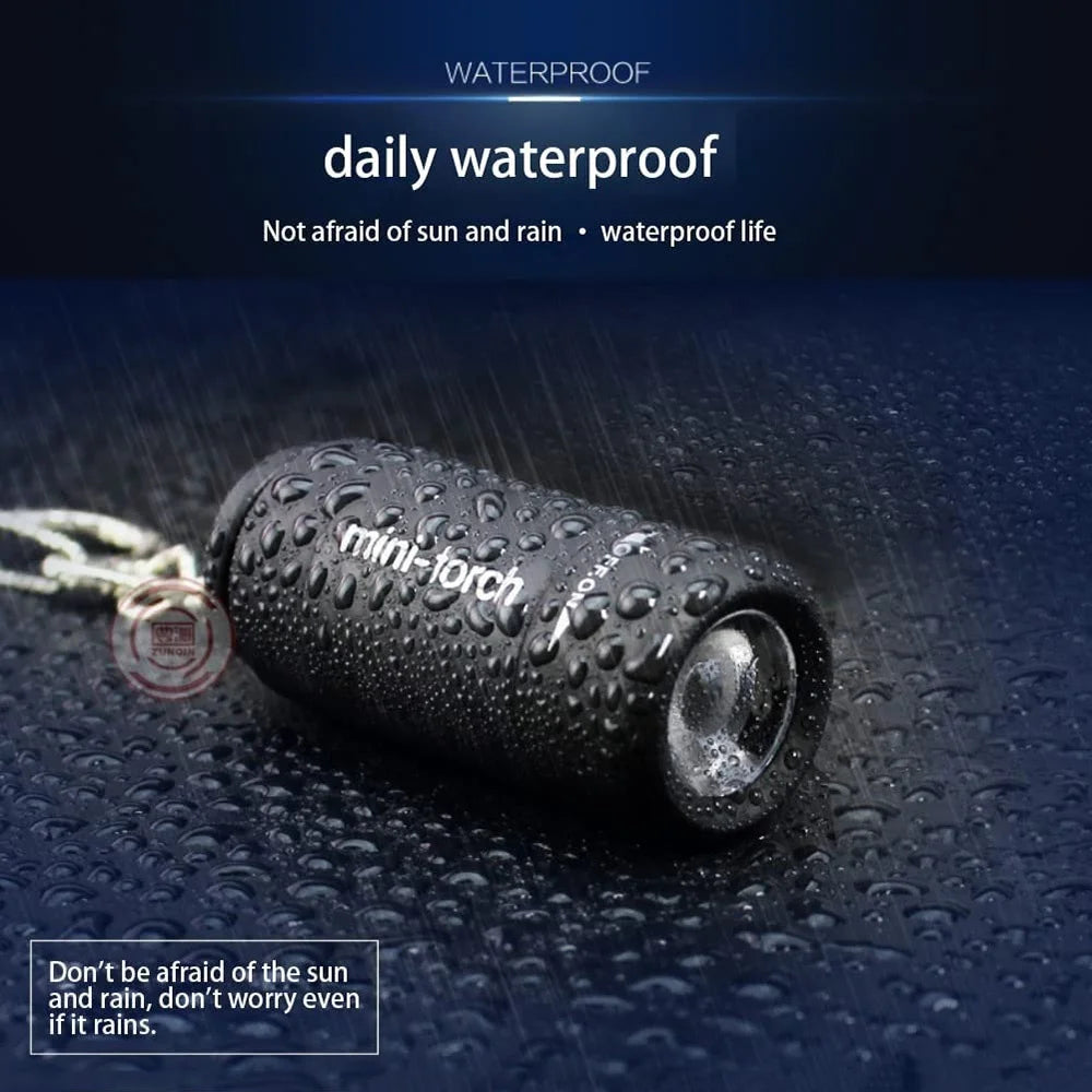 Super Bright Outdoor Keychain Flashlight Rechargeable Waterproof LED Mini Pocket Flashlight For Camping Hiking Emergencies