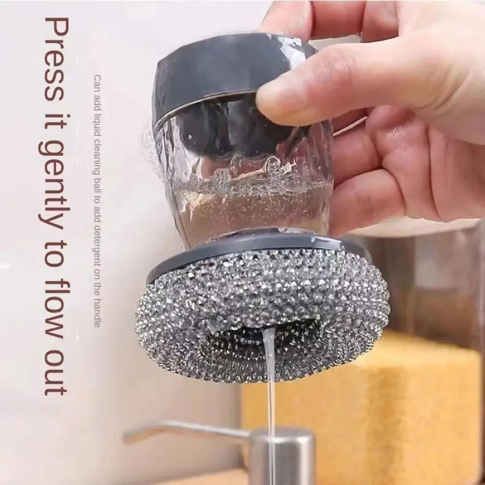 Creative Dish Cleaning Brush Liquid-added Ball Press Type Pot Brush Scrubber Liquid Filling Detergent
