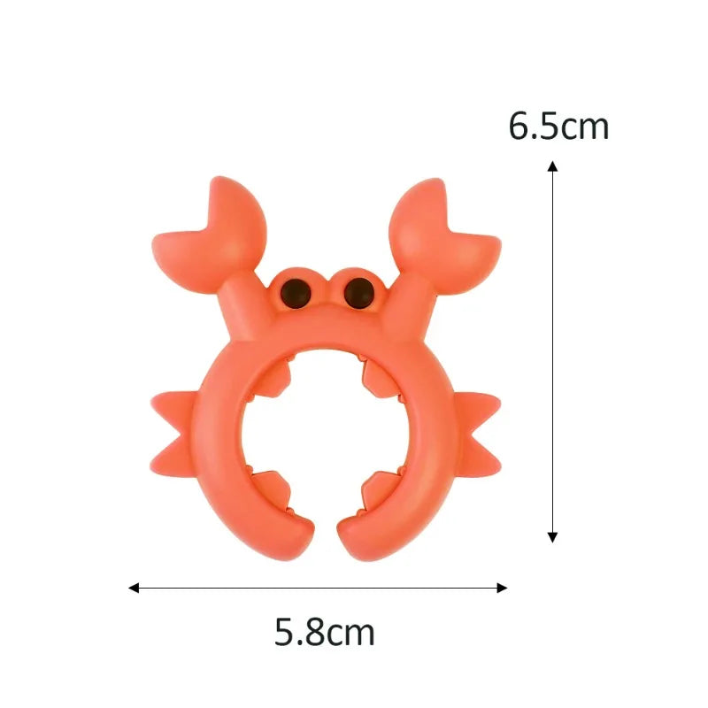 6/1PCS Small Crab Spatula Holder Anti Scalding Overflow Silicone Pot Clip Spoon Holder Clip Universal Shovel Rack Kitchen Gadget