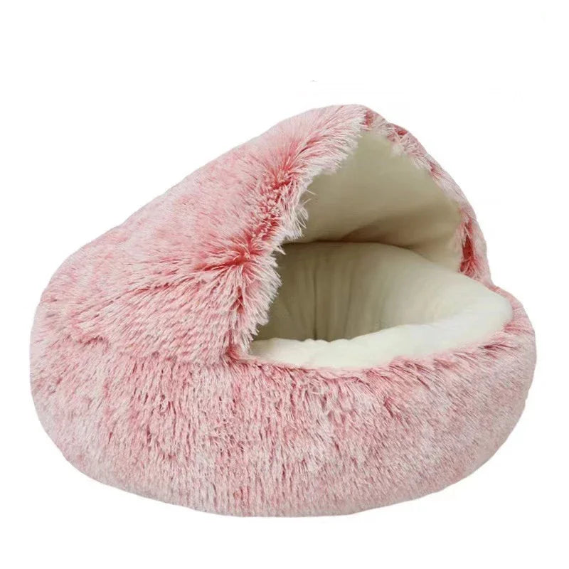 Cat Bed Pet Mattress Sleeping Warm Soft Plush Pet Bed with Cover Round  Nest Cave for Small Dogs kitten